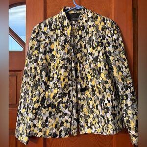Kasper Yellow and Black Floral Blazer